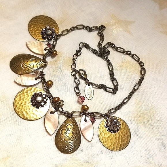 Liz PALACIOS Spectacular Borealis Pink Orange Necklace - Picture 6 of 8